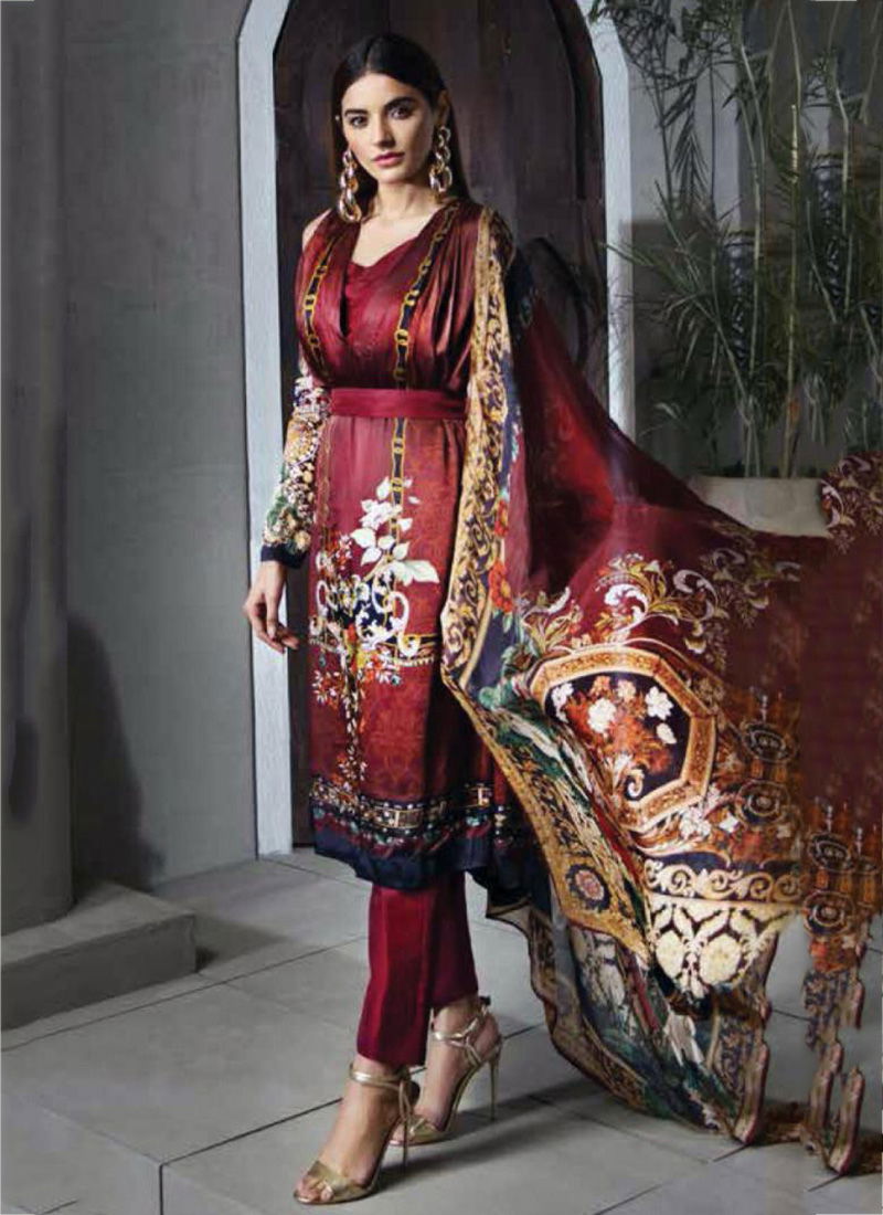 Lamish Digital Print Pure tussar Silk Diamond Work Suit Collection with Chinnon Digital Print Dupatta Collection 1001-1006